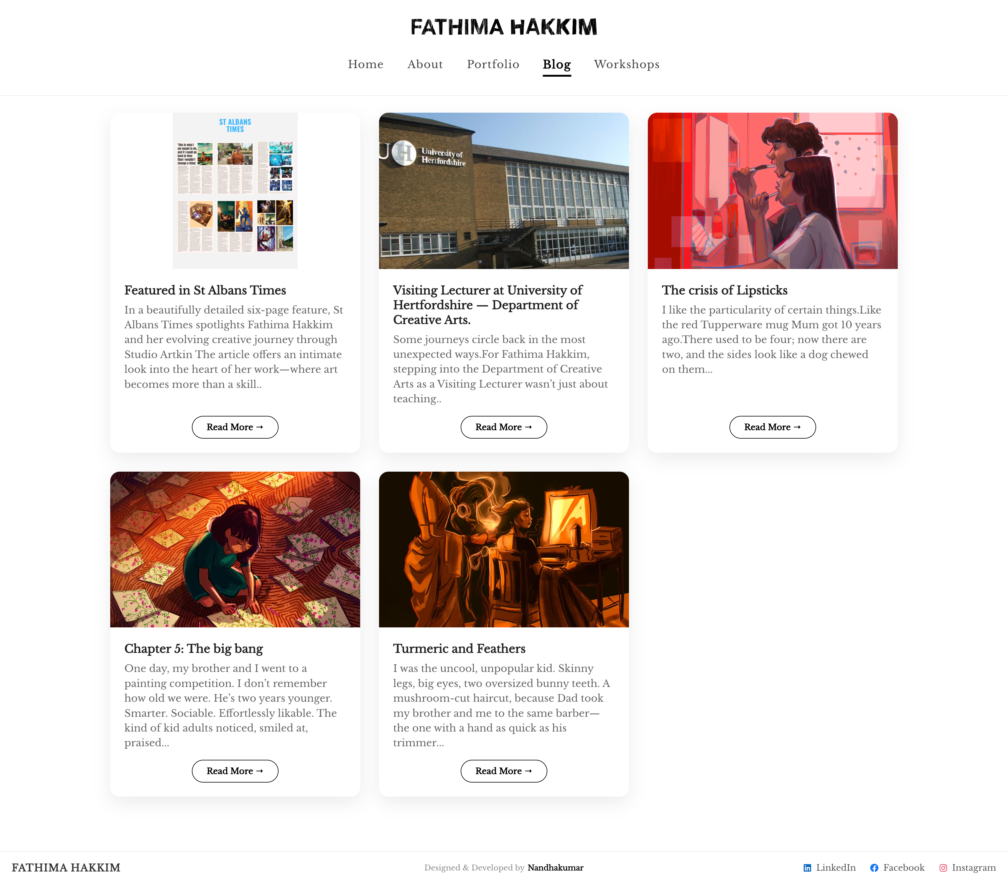 Fathima Hakkim website responsive view